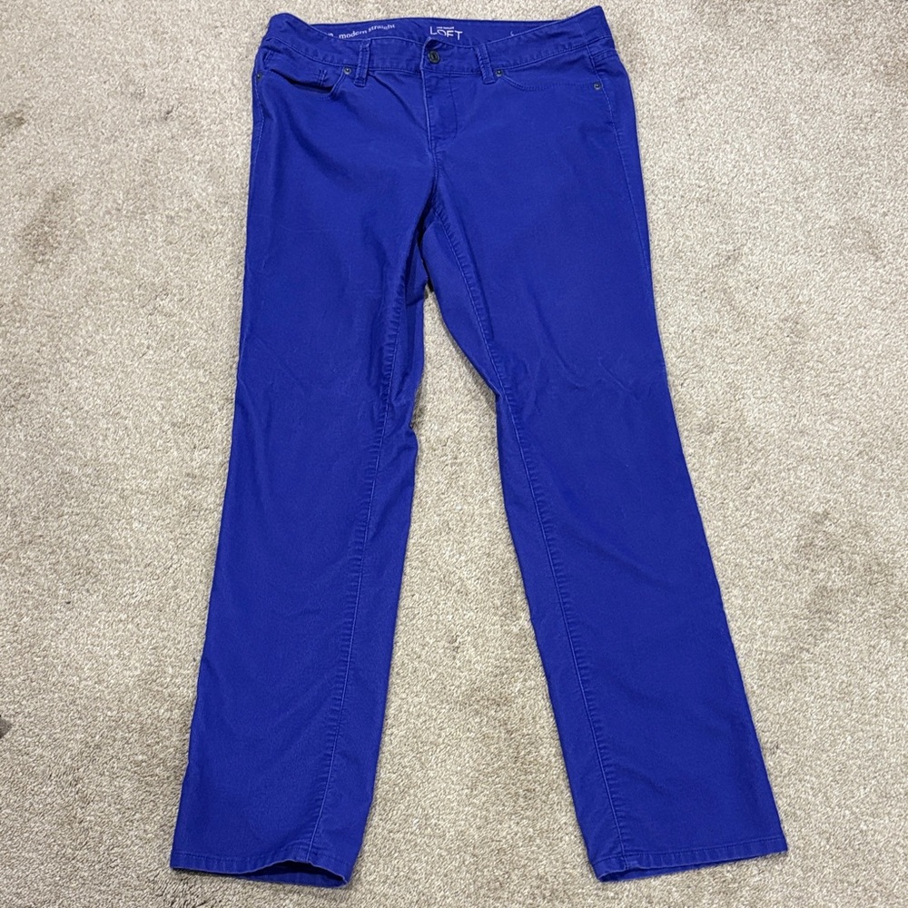 LOFT Purple/Blue Straight Leg Corduroy Jeans